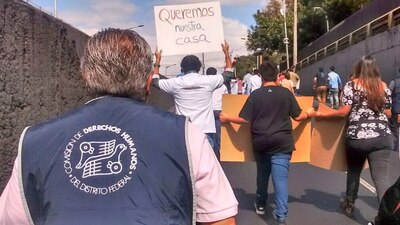 La manifestación salió del Multifamiliar Tlalpan, en donde uno de los edificios se derrumbó
