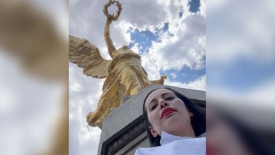 La funcionaria subió un video en el que da un paseo por el emblemático monumento