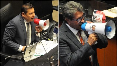 Los senadores sacaron megáfonos para que fueran escuchados; Monreal presumió su bocina tuneada