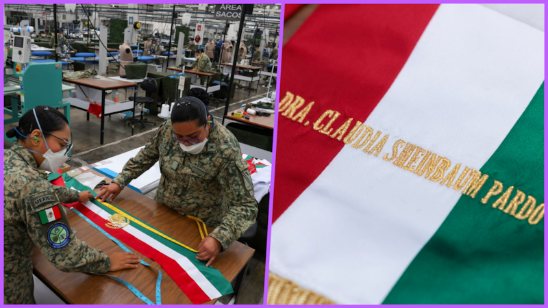 VIDEO: Sheinbaum presume cómo militares confeccionaron su banda presidencial