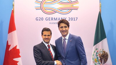 Enrique Peña Nieto y Justin Trudeau se reunieron en Hamburgo
