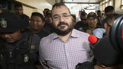 Javier Duarte acudió este martes a una audiencia ante la justicia de Guatemala