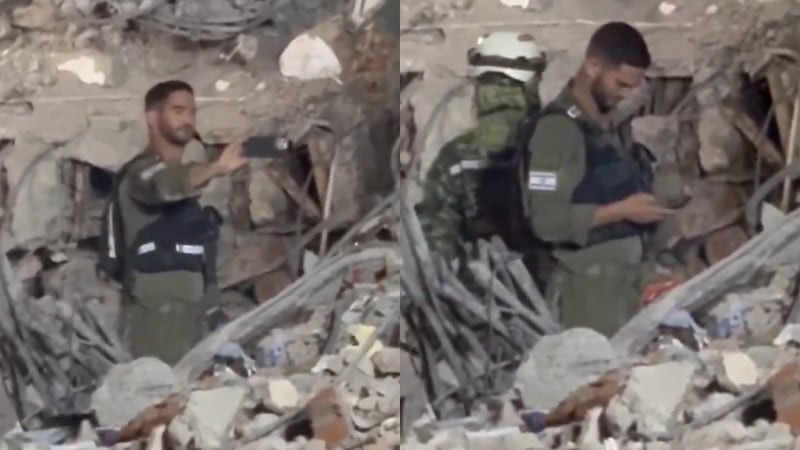 VIDEO: Rescatistas israelíes desatan críticas por tomarse fotos en estructura colapsada en Colombia