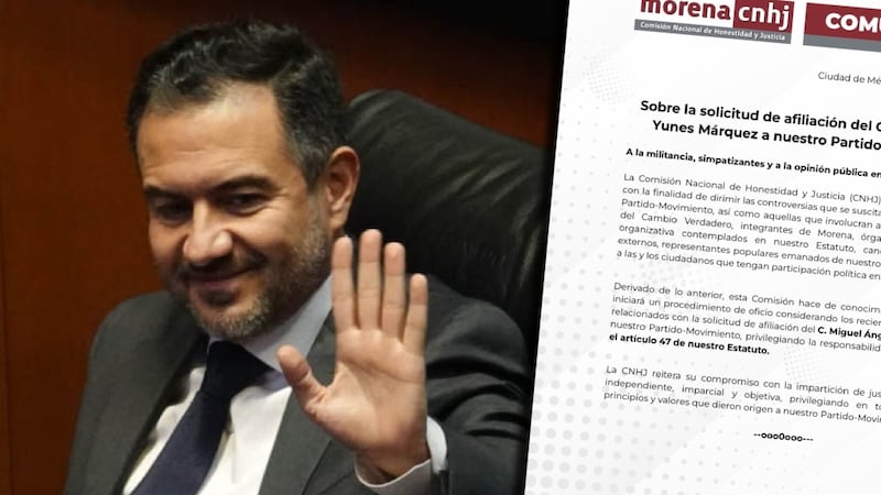 Comisión de Justicia de Morena abre procedimiento por afiliación de Miguel Ángel Yunes Márquez