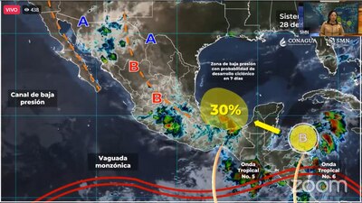 También ocasionará lluvias en Hidalgo, Puebla, Oaxaca, Querétaro y San Luis Potosí
