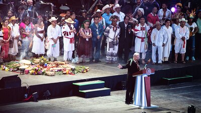 Ante un Zócalo repleto AMLO pronunció su segundo discurso como jefe del Ejecutivo Federal