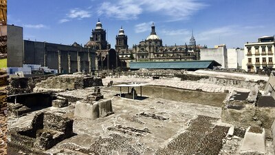 En el corazón de la Ciudad de México quedan vestigios de lo que fue la gran Tenochtitlán