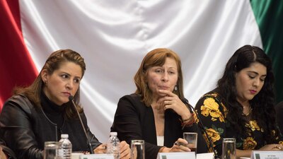 La diputada federal de la bancada de Morena (al centro) dijo sus preocupaciones sobre el trabajo del presidente