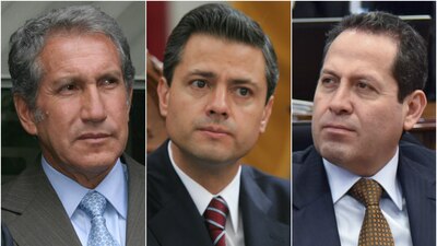 Los exgobernadores Montiel Rojas, Peña Nieto y el actual mandatario Ávila Villegas.