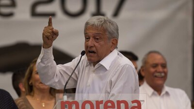 El material que prohibió el Tribunal Electoral promueve la imagen de López Obrador, en lugar de la de Delfina Gómez