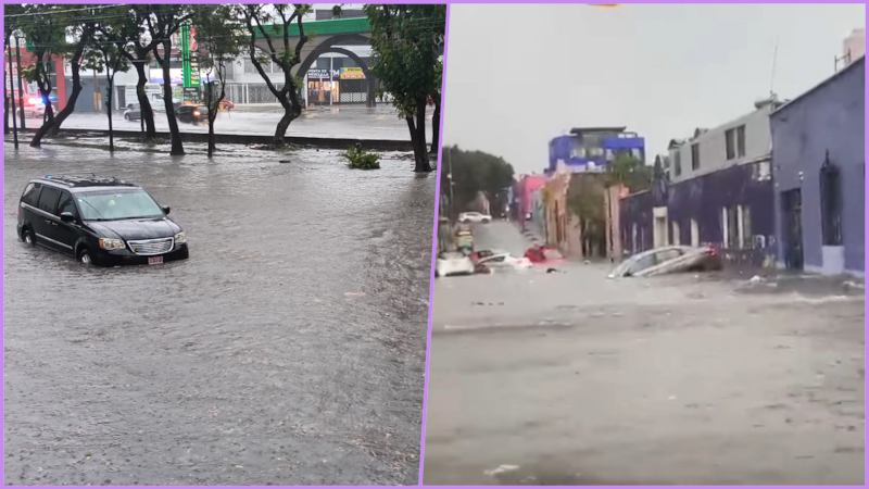 Fuerte lluvia deja un muerto e inunda calles y plazas comerciales en Puebla