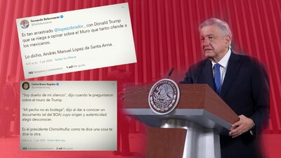 La oposición criticó la postura de AMLO ante el muro fronterizo que presumió Donald Trump en Arizona