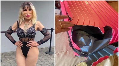 Al llegar a Los Ángeles en Estados Unidos, recibió su maleta rota y sin sus joyas