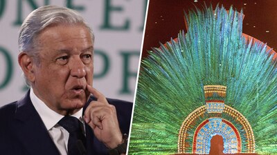 El presidente no logró que Austria prestara ni devolviera el único penacho de plumas que se conserva en todo el mundo