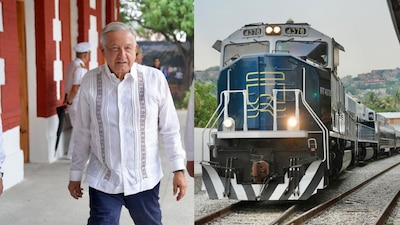 Román Meyer compartió videos de la llegada de AMLO en el Tren Transístmico
