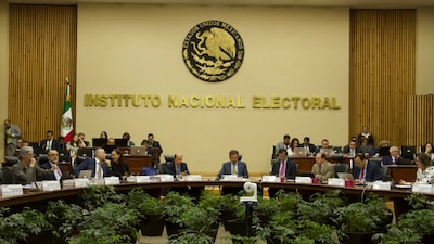 Una sesión extraordinaria del Consejo General del Instituto Nacional Electoral, el pasado 26 de abril