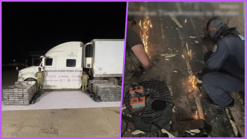 Hallan 1.5 toneladas de droga ocultas en tractocamión en Sinaloa