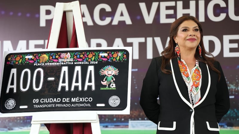 Gobierno de la CDMX anuncia placas vehiculares conmemorativas del Mundial 2026