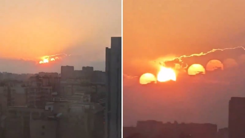 ¿Qué está pasando? Aparecen "7 soles" en el cielo de China