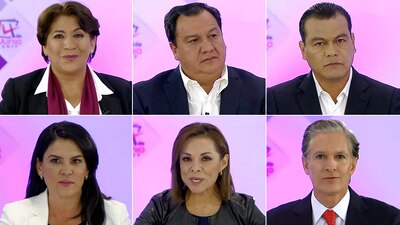 Los candidatos durante el primer encuentro mexiquense