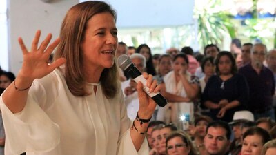 Margarita Zavala durante una asamblea de México Libre