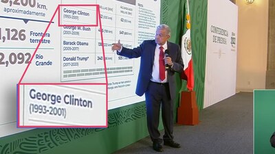 El presidente presentó un documento en donde el nombre del expresidente Bill Clinton estaba mal