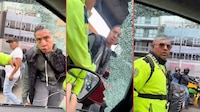 VIDEO | Microbuseros rompen vidrios de auto en Mixcoac; SSC investiga actuación de policías