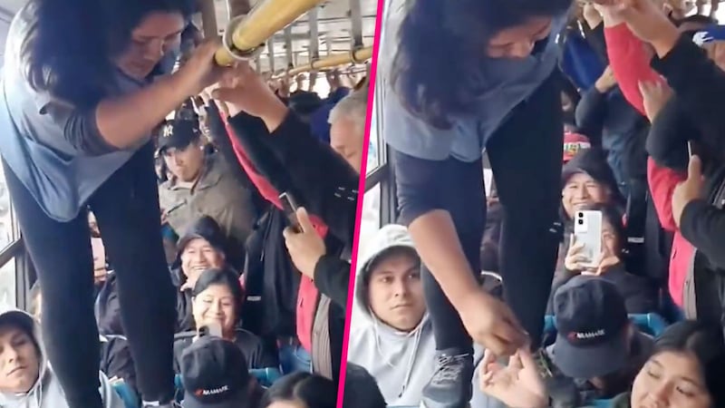 VIDEO: Trabajadora de transporte se viraliza por caminar sobre los asientos para cobrar