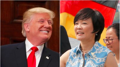 Donald Trump de Estados Unidos y Akie Abe de Japón