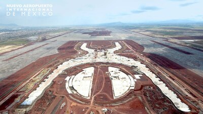 Un aspecto aéreo del Nuevo Aeropuerto Internacional de México