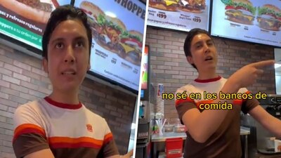 El empleado al final le dio la hamburguesa al comensal