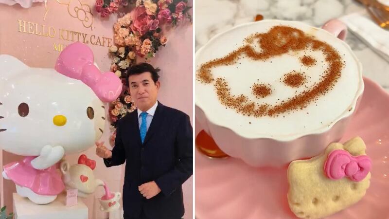 Embajador de Japón celebra el 50 aniversario de Hello Kitty con visita a café