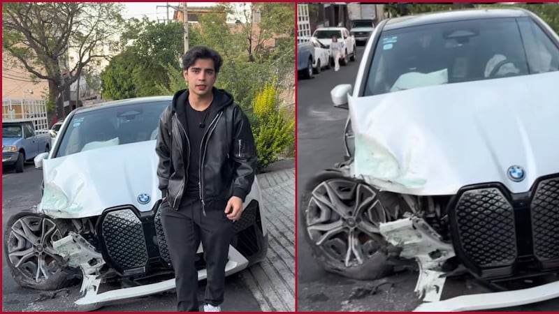 Tiktoker Aarón Mercury sufre accidente y destroza su camioneta de lujo valuada en 2 mdp