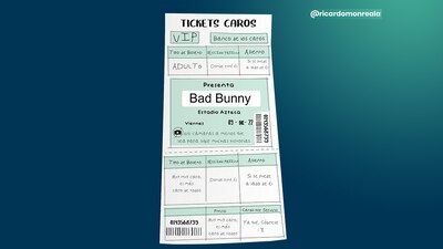 El senador Ricardo Monreal bromeó con una imagen donde los boletos del concierto de Bad Bunny estaban muy caros.