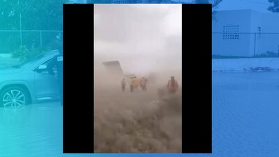 Autoridades de EU desmintieron que el paso de Hanna haya provocado la caída de un muro