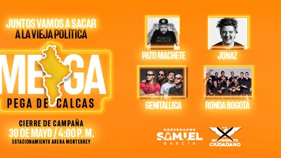Samuel García cerrará campaña con pega de calcas y un concierto