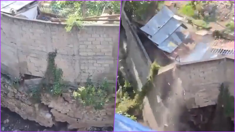 VIDEO: Colapsa vivienda en Atizapán por lluvias y más casas están en riesgo