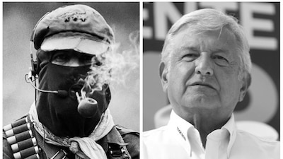 El líder zapatista y el candidato presidencial de Morena