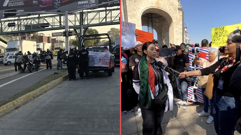 Barberos del Edomex toman vialidades de la entidad y el monumento a la Revolución para manifestarse