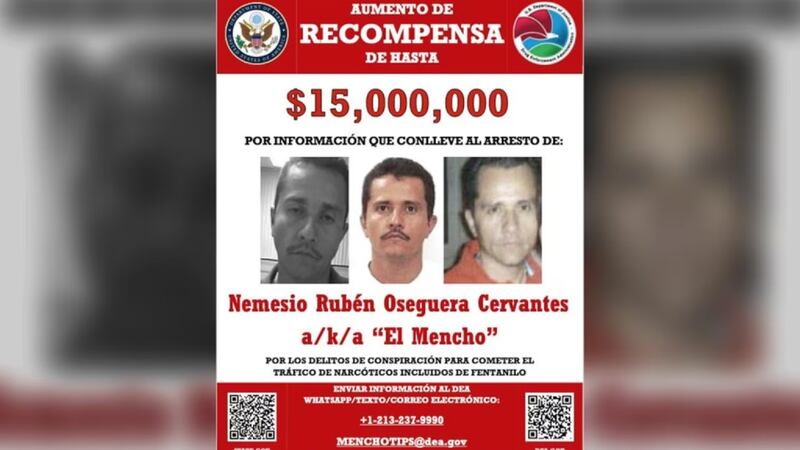 EU aumenta recompensa para dar con 'El Mencho'; queda en 15 millones de dólares