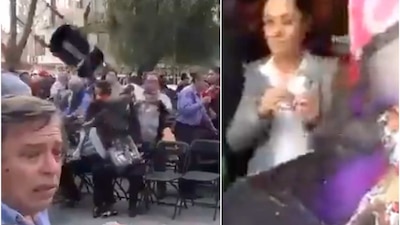 En el evento habrían lanzado tomates, huevos y piedras, además de agresiones con sillas.