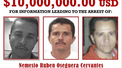 EU ofrece 10 millones de dólares por el líder del CJNG