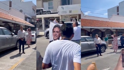 El exgobernador fue increpado a su salida de 'El Gaucho', uno de los restaurantes de Veracruz de alta tradición