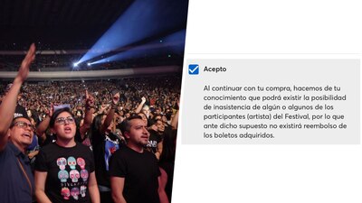 En caso de que una banda cancele, no podrás obtener reembolso