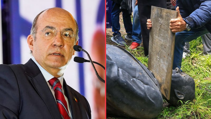 “Tengo un gran dolor por México”: Calderón revela cómo se sintió por vandalismo a su estatua en Los Pinos