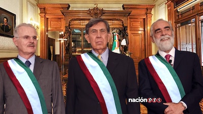 Los excandidatos presidenciales Francisco Labastida, Cuauhtémoc Cárdenas y Diego Fernández de Cevallos
