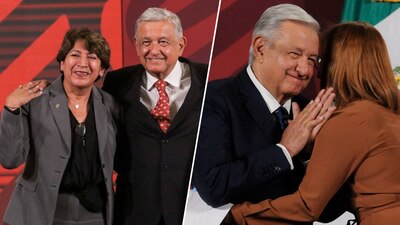 A Delfina Gómez, no dejó de abrazarla, a Horacio Duarte le dijo "campeón" y ¿a Tatiana Clouthier?