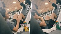 ¡Una rara proteína! Captan a joven comiendo alimento para perro en el gym