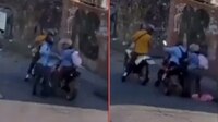 VIDEO: Falla robo de moto a mujer en Cuernavaca; ella se defiende y ciudadano ayuda