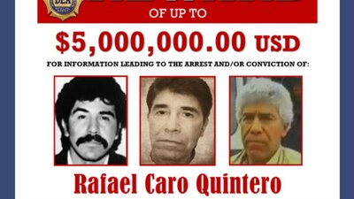 Caro Quintero es buscado por las autoridades estadounidenses
